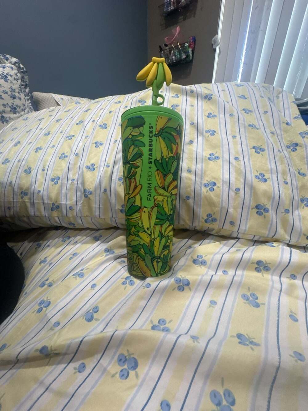 Starbucks x Farm Rio Banana Print Cold Cup Tumbler with Banana Straw Topper
